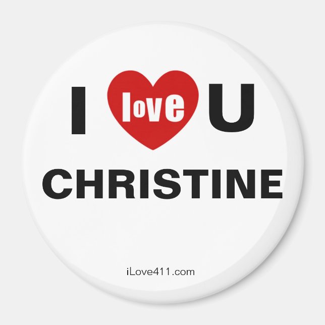 Imã I Love You Christine (Frente)