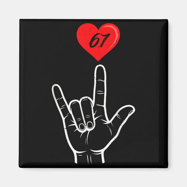 Imã I Love You Hand Sign Asl Heart 67 Women Kids Men V (Frente)