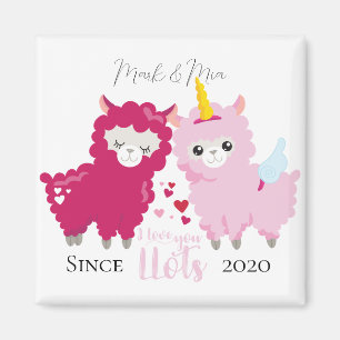 Imã I Love You Llots Llama Customized Gift Him Her   
