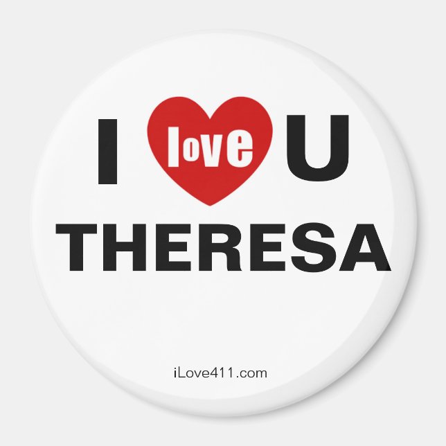Imã I Love You Theresa (Frente)