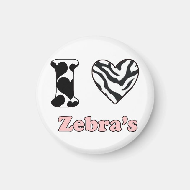 Imã I love Zebra's (Frente)