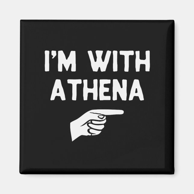 Imã I’m With Athena Funny Halloween Matching Costume  (Frente)