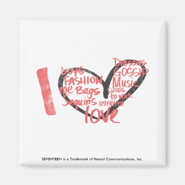 Imã I Pink de Grafite do Coração (Frente)