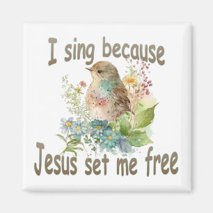 Imã I Sing Square Christian Magnet Flowers