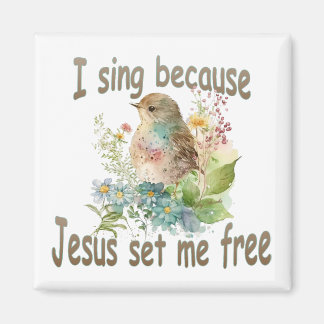 Imã I Sing Square Christian Magnet Flowers