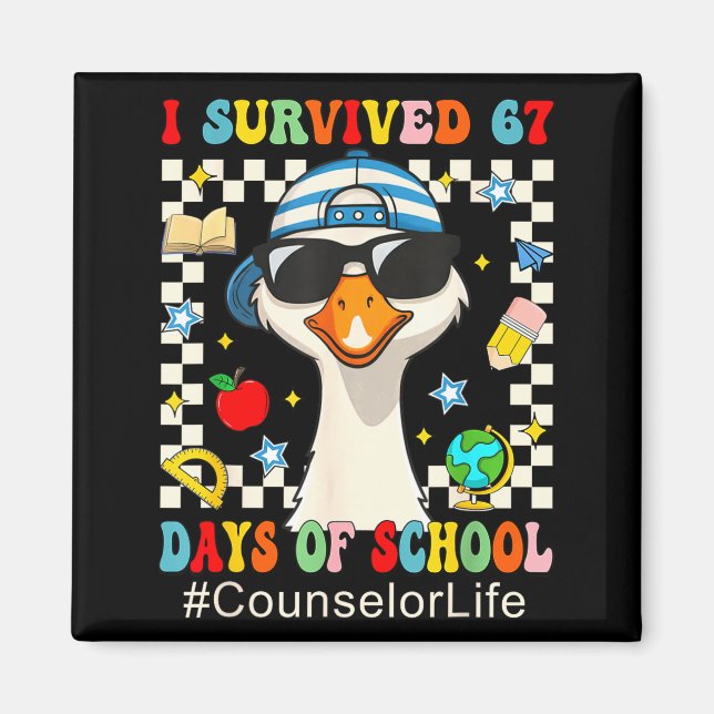 Imã I Survived 67 Days Of School Funny Goose Boys Coun (Frente)