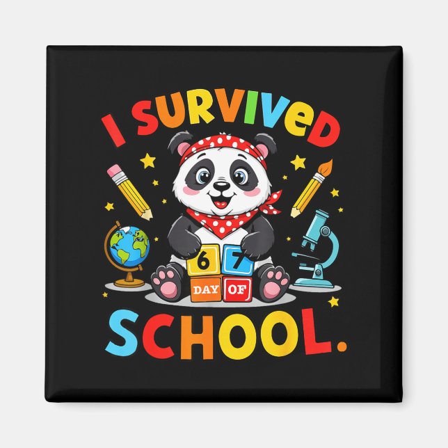 Imã I Survived 67 Days Of School Funny Meme Teacher St (Frente)