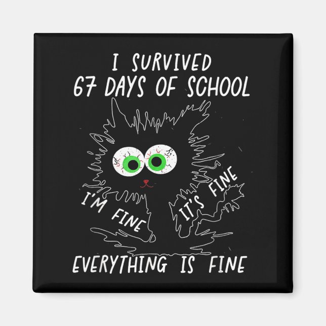 Imã I Survived 67 Days Of School Funny Six Seven  (Frente)