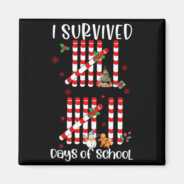 Imã I Survived 67 Days Of School Funny Six Seven Xmas  (Frente)
