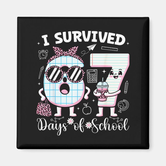 Imã I Survived 67 Days Of School Teacher Student Leopa (Frente)