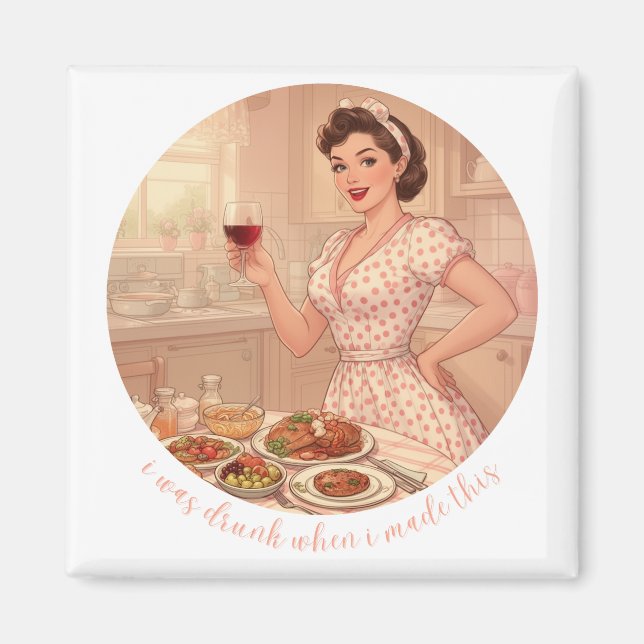 Imã I Was Drunk When I Made This Illustration | Retro  (Frente)