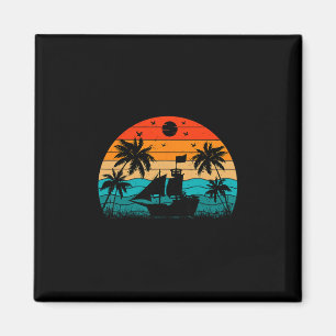 Imã Iate Divertido Retro Iatismo Viagem Familiar Capit