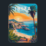 Ímã Ibiza Espanha Art Vintage<br><div class="desc">Ibiza retro vetor viagem design. Ibiza é uma das ilhas Baleares,  um arquipélago de Espanha no Mar Mediterrâneo.</div>