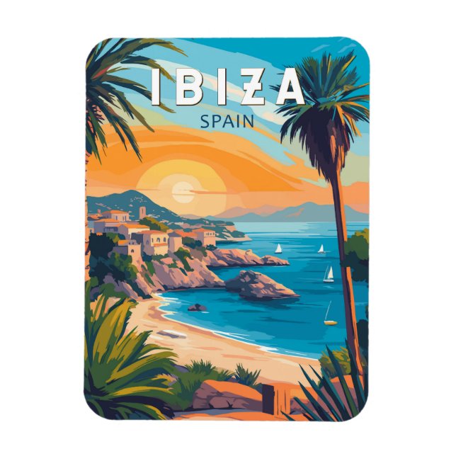 Ímã Ibiza Espanha Art Vintage (Vertical)