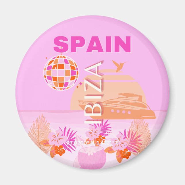 Imã Ibiza, Espanha, Arte Viagem, Arte Pré-Facada, Rosa (Frente)