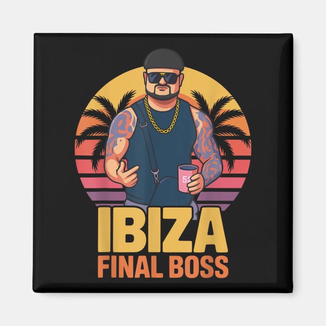 Imã Ibiza Final Boss Meme Club Partilhando Vintage (Frente)