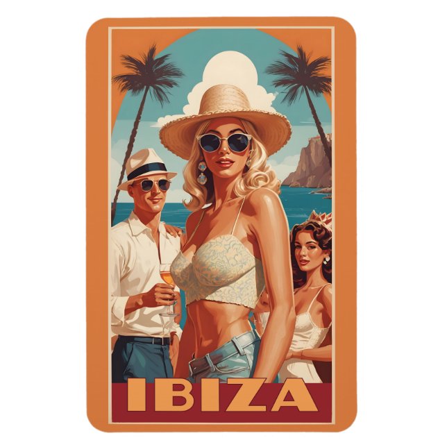 Ímã Ibiza, Poster de viagens Espanha (Vertical)