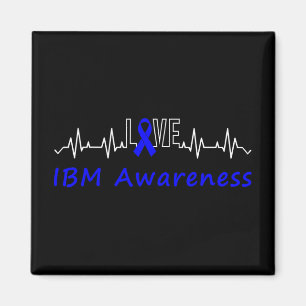 Imã Ibm Awarness Blue Ribbon Love Heartbeat Suporte Q