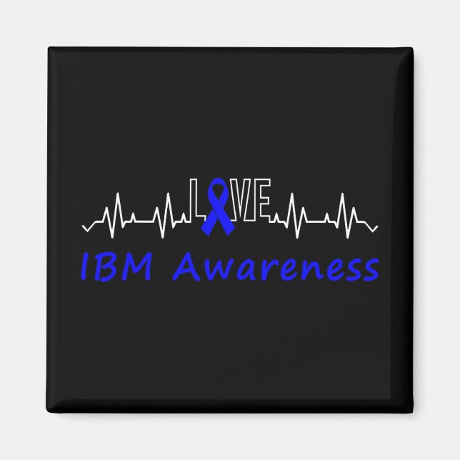 Imã Ibm Awarness Blue Ribbon Love Heartbeat Suporte Q (Frente)