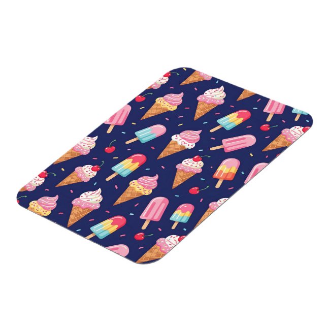 Ímã Ice cream, popsicles and cherries pattern (Left Side)