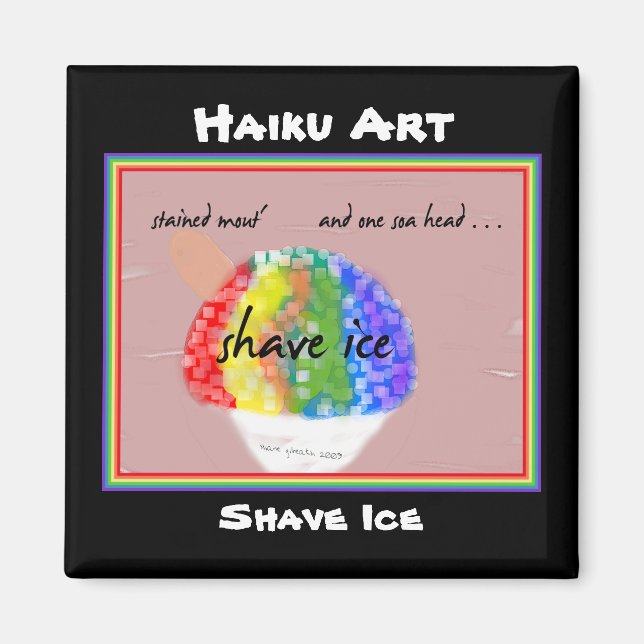 Imã Ice Haiku Art Magnet (Frente)
