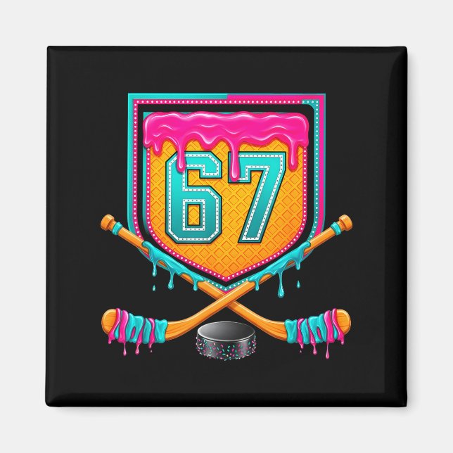 Imã Ice Hockey Drip Number 67 Ice Hockey Player  (Frente)