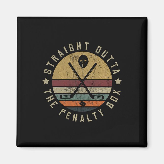 Imã Ice Hockey Player Goalie Puck Face Mask Team Outfi (Frente)