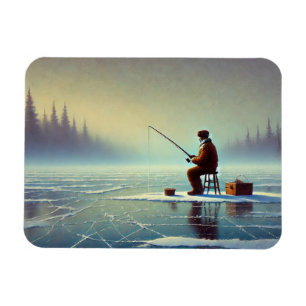 Ímã Ice Pescar num lago gelado