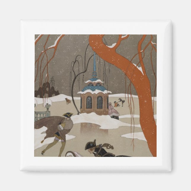 Imã Ice Skating no lago congelado (Frente)