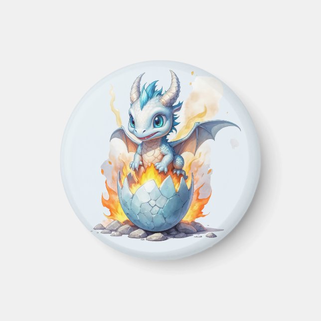 Imã Iceborn Dragon Hatchling Fantasy (Frente)