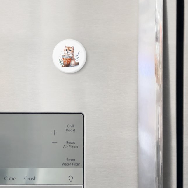 Imã Iced Coffee & Cat Art (In Situ (Fridge))