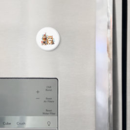 Imã Iced Coffee & Cat Art