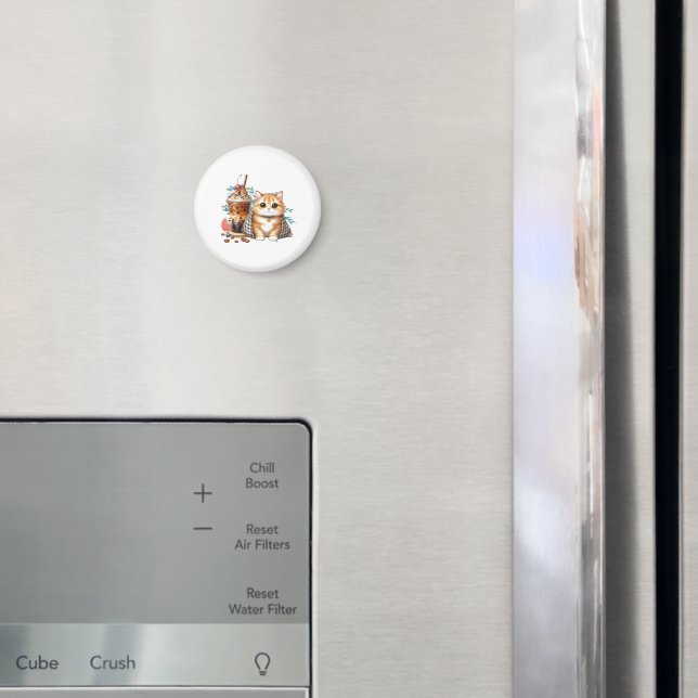 Imã Iced Coffee & Cat Art (In Situ (Fridge))