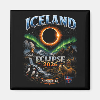 Imã Iceland Total Solar Eclipse 2026 Design