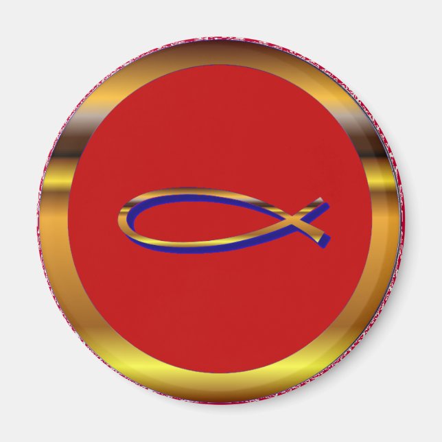 Imã Íchthys Red-Dourado Magnet (Frente)