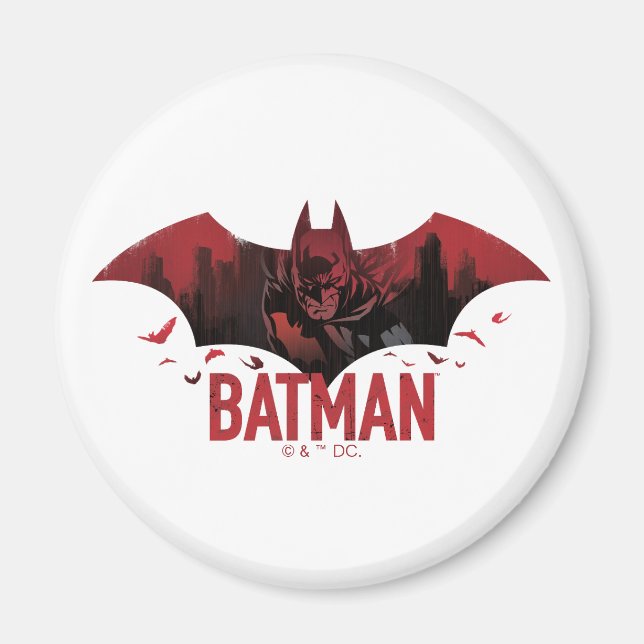 Imã Ícone Batman Carmesim Gotham (Frente)
