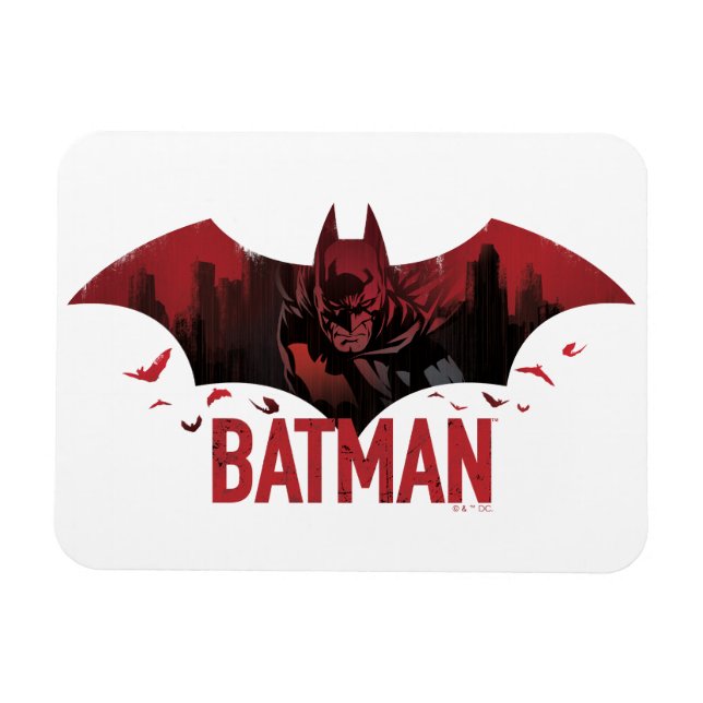 Ímã Ícone Batman Crimson Gotham (Horizontal)