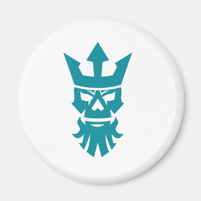 Imã Ícone da Coroa que Veste o Crânio do Poseidon (Frente)