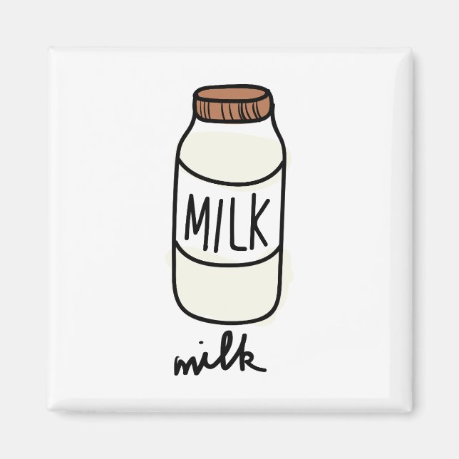 Imã Ícone da garrafa de leite (Frente)