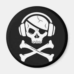 Imã Ícone da pirataria anti-RIAA do pirata da música