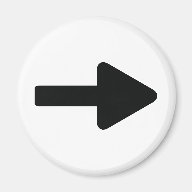 Imã ícone da seta para a direita preto (Frente)