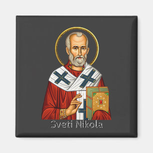 Imã Ícone de carta ortodoxa sérvia de São Nicolau