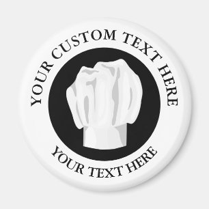 Imã Ícone de Logotipo de Texto Personalizado do Chef 