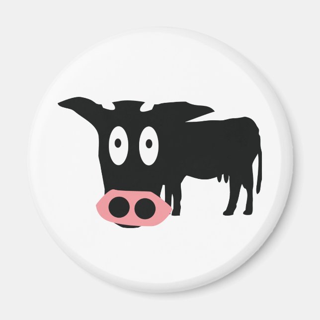 Imã ícone de vaca estúpido (Frente)