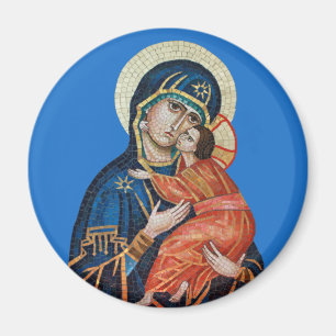 Imã Ícone do ímã redondo de Theotokos