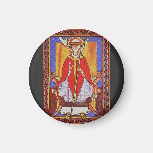Imã Ícone medieval de São Gregório Magno (Frente)