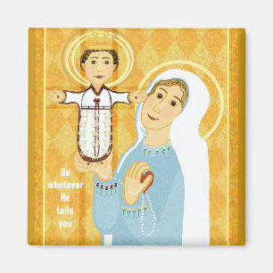 Imã Ícone moderno de Mary e de Jesus