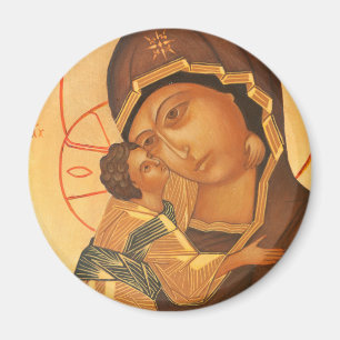 Imã Ícone ortodoxo da Virgem Maria e do bebê Jesus