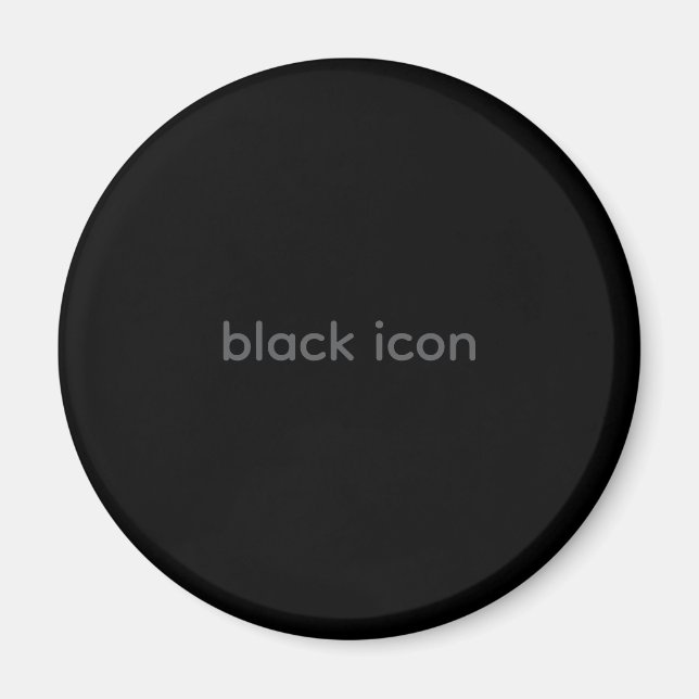 Imã Ícone Preto - Magneto de Tipografia (Frente)