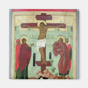 Imã Ícone que descreve a crucificação com o Virgin
